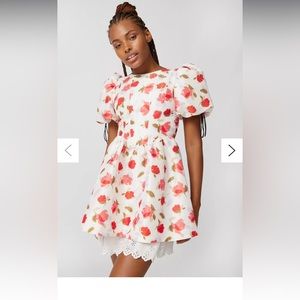 BNWT For Love & Lemons Jesse Puff Sleeve Floral Mini Dress SMALL